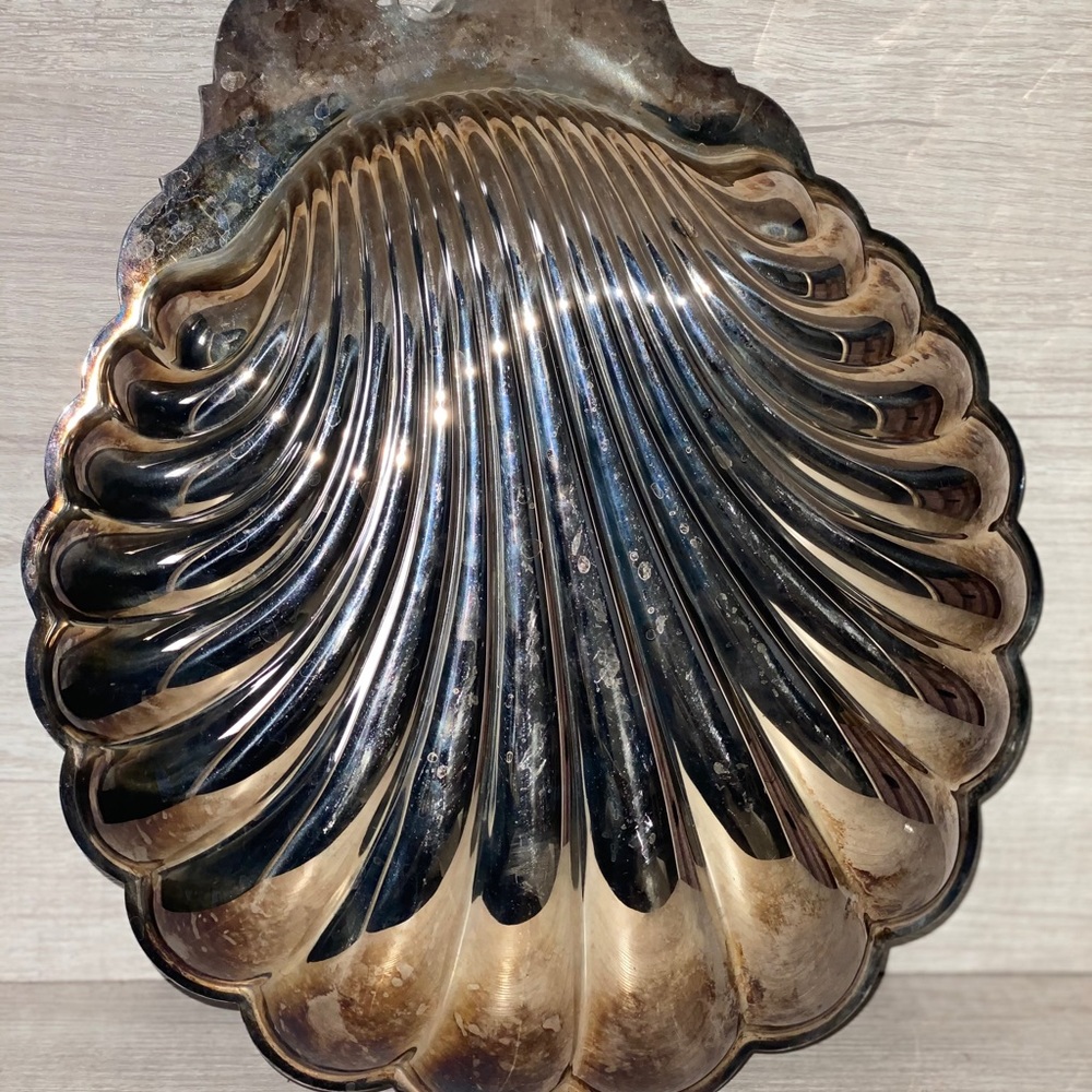 Vintage Silver shell tray